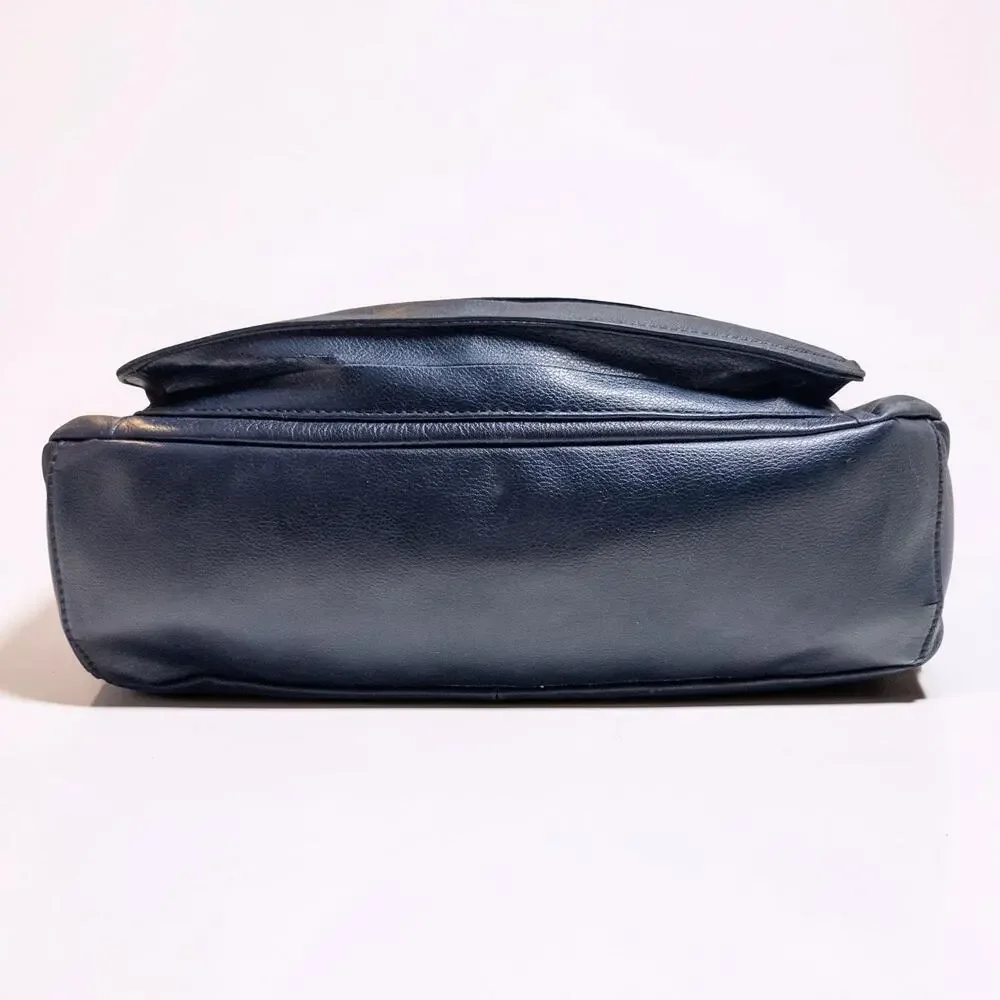 Y2K St Johns Bay Navy Leather Shoulder Bag Hobo Purse